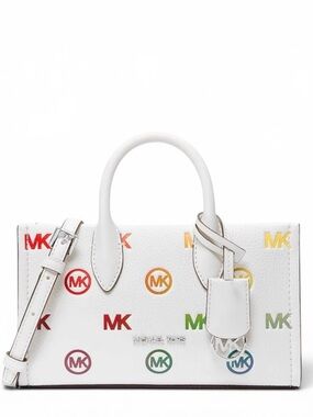 Michael Kors Mirella Small Rainbow Logo Embossed Convertible Crossbody Bag
